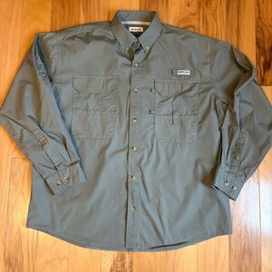 Magellan Outdoors Men's Long Sleeve Button-Down Shirt - Slate Green
